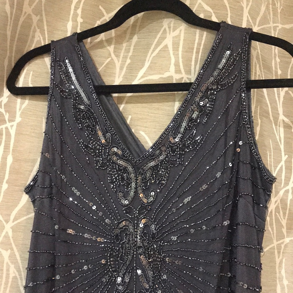 Formal Sequined Gown Dark Grey